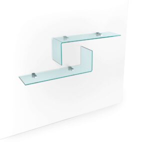 Rialto L mensole | Étagères design FIAM Italia en verre cintré 10 mm avec supports en métal chromé, disponibles chez D-Style Interior