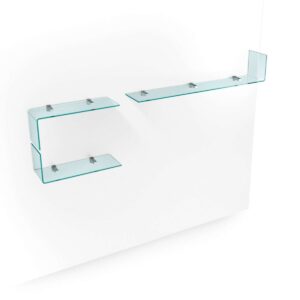 Rialto L mensole | Étagères design FIAM Italia en verre cintré 10 mm avec supports en métal chromé, disponibles chez D-Style Interior