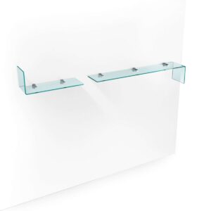 Rialto L mensole | Étagères design FIAM Italia en verre cintré 10 mm avec supports en métal chromé, disponibles chez D-Style Interior