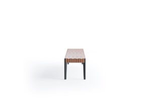 Stilt Weave table basse et tabouret d’Amura Lab allient cuir tissé à la main et design épuré, pour une élégance naturelle et intemporelle. Disponible chez D-Style Interior.