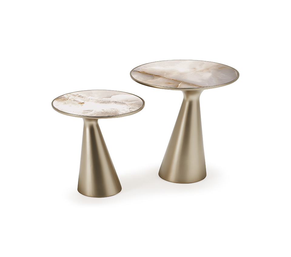 Table basse design haut de gamme Peyote Keramik par Cattelan Italia, plateau céramique Marmi et base polyuréthane, disponible chez D-Style Interior.