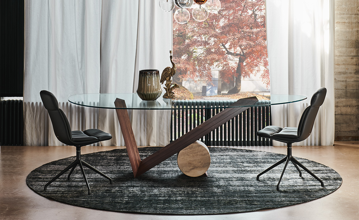 Valentino table de Cattelan Italia, une pièce iconique alliant marbre, bois et verre. Design sculptural et finitions d’exception. Disponible chez D-Style Interior.