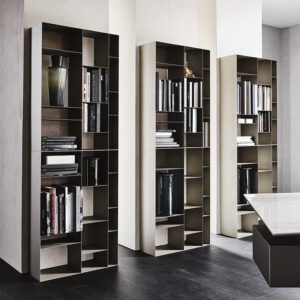 Bibliothèque design haut de gamme Latitude Cattelan Italia, bibliothèque modulable métallique avec module 70x26x100 cm, disponible chez D-Style Interior.
