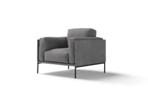 Giorgio fauteuil d’Amura Lab marie structure moderne et confort absolu dans une élégance italienne intemporelle. Disponible chez D-Style Interior.