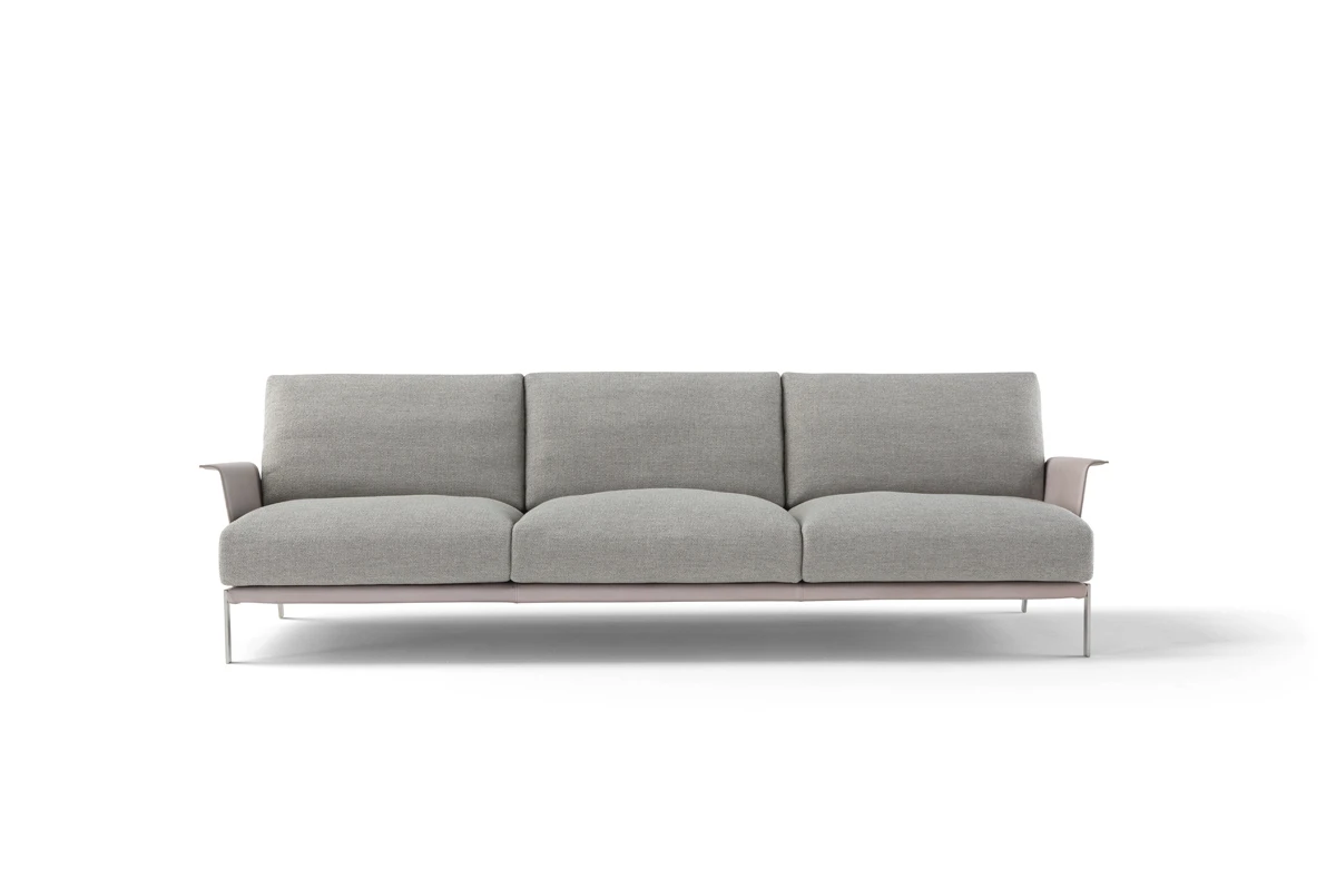 New Link Canapé design haut de gamme par Amura Lab mariant formes douces et structure métallique angulaire pour une élégance contemporaine. Disponible chez D-Style Interior.