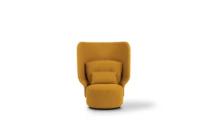 Wazaa fauteuil d’Amura Lab associe courbes audacieuses et confort enveloppant dans un design italien élégant et unique. Disponible chez D-Style Interior.