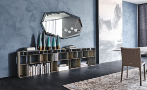 Bibliothèque design haut de gamme Latitude Cattelan Italia, bibliothèque modulable métallique avec module 70x26x100 cm, disponible chez D-Style Interior.