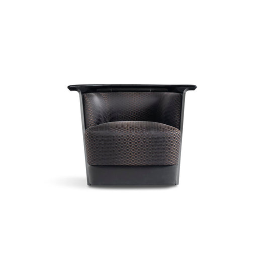 Bayton Fauteuil design haut de gamme Bentley Home en cuir ou tissu, structure en bois plaqué, lignes fines et design contemporain signé Carlo Colombo, disponible chez D-Style Interior.