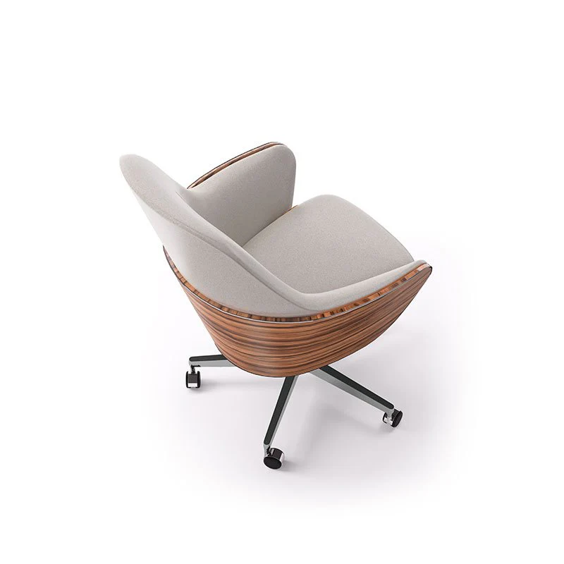 Kingston | Fauteuil de bureau design Bentley Home en cuir ou tissu, structure en bois cintré, hauteur réglable, disponible chez D-Style Interior.