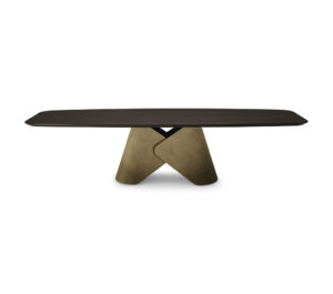 Scott Wood table de Cattelan Italia allie l’art du bois noble et la puissance sculpturale du métal dans une création d’exception. Disponible chez D-Style Interior.