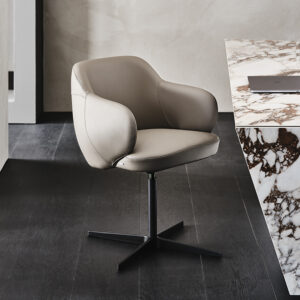 Bombè X Chaise design de Cattelan Italia : chaise design pivotante aux formes enveloppantes et finitions raffinées. Disponible chez D-Style Interior.