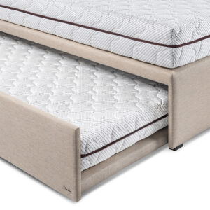 Canapé-lit design haut de gamme Duetto Colunex, avec tiroir de rangement et deux matelas, disponible chez D-Style Interior.