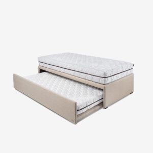 Canapé-lit design haut de gamme Duetto Colunex, avec tiroir de rangement et deux matelas, disponible chez D-Style Interior.