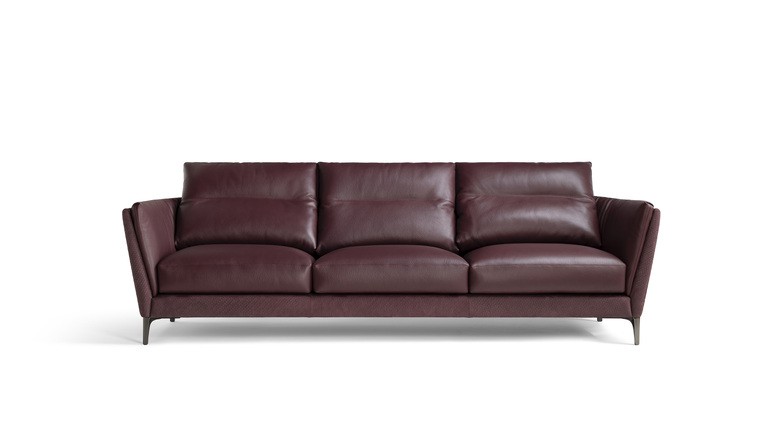 Canapé design haut de gamme Bretagne Gran Comfort par Poltrona Frau, rembourrage structuré avec lignes enveloppantes, disponible chez D-Style Interior