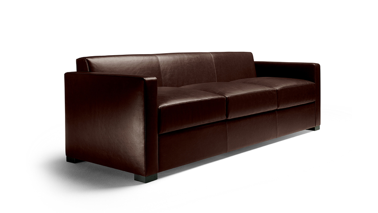 Canapé design haut de gamme Linea A par Poltrona Frau, structure hêtre massif avec revêtement cuir Pelle Frau®, disponible chez D-Style Interior