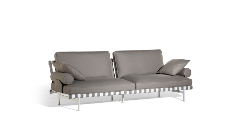 Canapé design haut de gamme Souvenir d'Italie par Poltrona Frau, structure aluminium avec tressage polypropylène, disponible chez D-Style Interior
