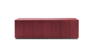 Meuble de rangement design haut de gamme CEO Cube par Poltrona Frau, gainage cuir avec portes à pression, disponible chez D-Style Interior