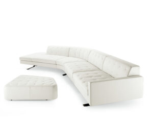 Canapé design haut de gamme Kennedee par Poltrona Frau, système modulable avec matelassage main motif X, disponible chez D-Style Interior