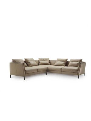 Canapé design haut de gamme Bretagne par Poltrona Frau, structure hêtre avec coque cuir Pelle Frau® et assise plumes, disponible chez D-Style Interior