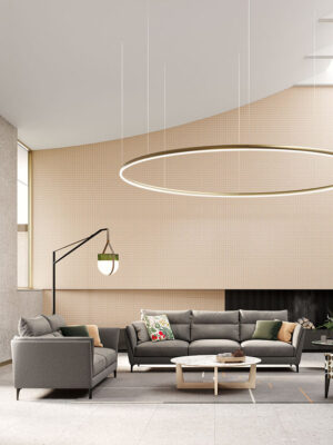 Canapé design haut de gamme Bretagne Gran Comfort par Poltrona Frau, rembourrage structuré avec lignes enveloppantes, disponible chez D-Style Interior