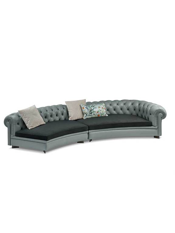 Canapé design haut de gamme Chester Line par Poltrona Frau, système modulaire avec structure hêtre massif et capitonnage main, disponible chez D-Style Interior