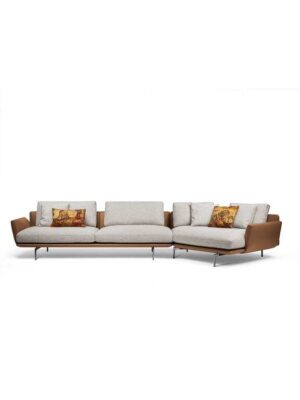 Canapé design haut de gamme Get Back par Poltrona Frau, système modulaire avec structure aluminium et coussins plumes, disponible chez D-Style Interior