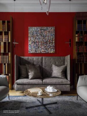 Canapé design haut de gamme GranTorino HB par Poltrona Frau, dossier haut en cuir sellerie avec structure métal, disponible chez D-Style Interior