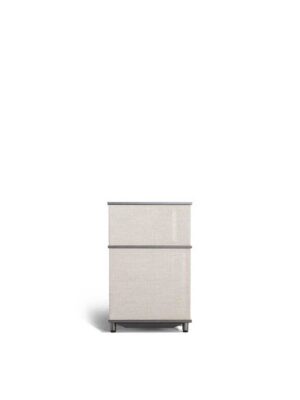 Lloyd Tex Cabinet faible Poltrona Frau : bibliothèque design haut de gamme avec panneaux Techno-fabric coulissants. Design Jean-Marie Massaud. D-Style Interior.