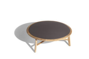 The Secret Garden | Table basse design haut de gamme Poltrona Frau, teck massif naturel et plateau en grès émaillé, disponible chez D-Style Interior
