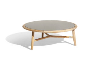 The Secret Garden | Table basse design haut de gamme Poltrona Frau, teck massif naturel et plateau en grès émaillé, disponible chez D-Style Interior