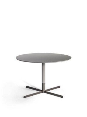 Bob Bistrot | Table basse design ronde haut de gamme Poltrona Frau, plateau rond en marbre Calacatta Oro, Fenix NTM® ou bois, piètement en acier bruni satiné, disponible chez D-Style Interior