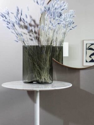 Bob Bistrot | Table ronde 110cm design haut de gamme Poltrona Frau, plateau en marbre, bois ou Fenix NTM®, piètement en acier bruni satiné, disponible chez D-Style Interior