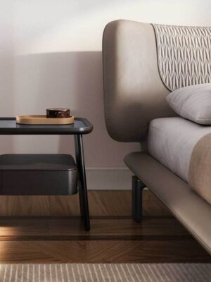 DUO Lit design haut de gamme par Poltrona Frau en cuir Pelle Frau® et bois massif, design italien disponible chez D-Style Interior