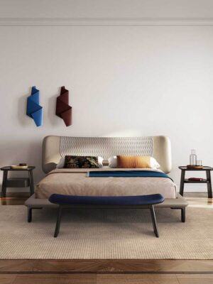 DUO Lit design haut de gamme par Poltrona Frau en cuir Pelle Frau® et bois massif, design italien disponible chez D-Style Interior