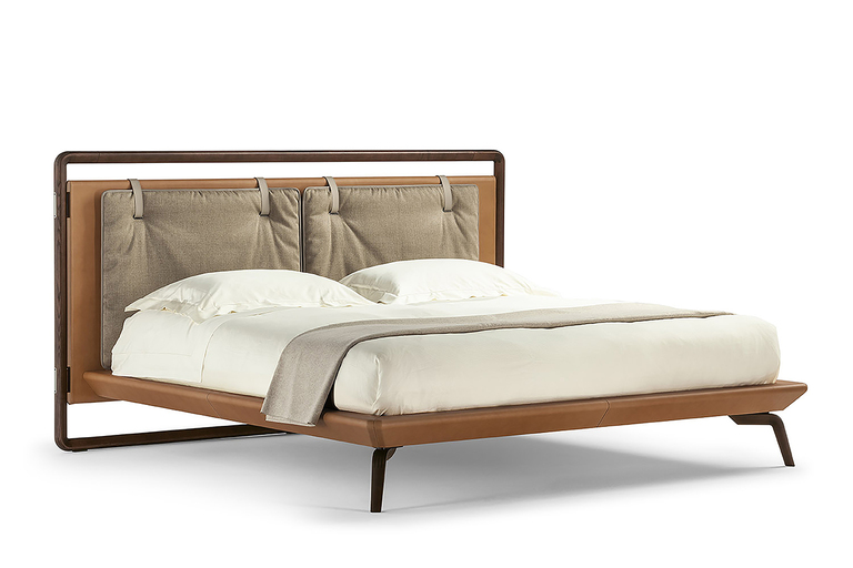 Volare Due Lit design haut de gamme par Poltrona Frau en cuir Pelle Frau® et bois massif, design italien, disponible chez D-Style Interior