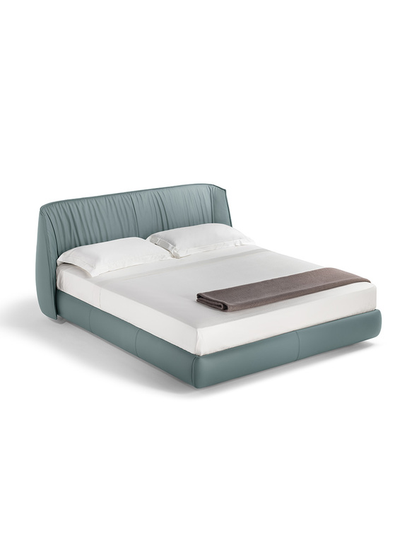 Archibald Lit design haut de gamme en cuir Pelle Frau® par Poltrona Frau, tête de lit rembourrée et design italien raffiné, disponible chez D-Style Interior