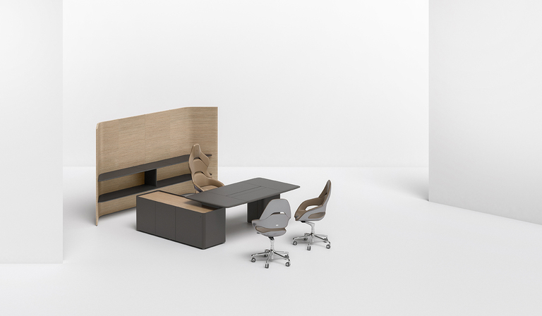 Trust | Bureaux design haut de gamme Regular Poltrona Frau par Lievore – Altherr – Park, design italien haut de gamme avec plateau en cuir Pelle Frau® ou Techno Wood, disponible chez D-Style Interior