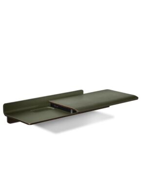 Iren Bureau design haut de gamme Wall Poltrona Frau par Kensaku Oshiro, bureau mural en frêne et cuir Pelle Frau®, design japonais haut de gamme disponible chez D-Style Interior