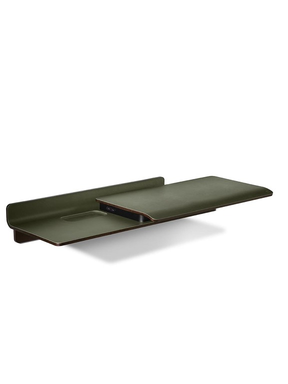 Iren Bureau design haut de gamme Wall Poltrona Frau par Kensaku Oshiro, bureau mural en frêne et cuir Pelle Frau®, design japonais haut de gamme disponible chez D-Style Interior