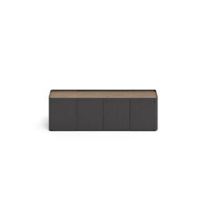 Bibliothèque design haut de gamme Trust Cabinet par Poltrona Frau, design Lievore-Altherr-Park avec structure bois et cuir Saddle Executive, disponible chez D-Style Interior