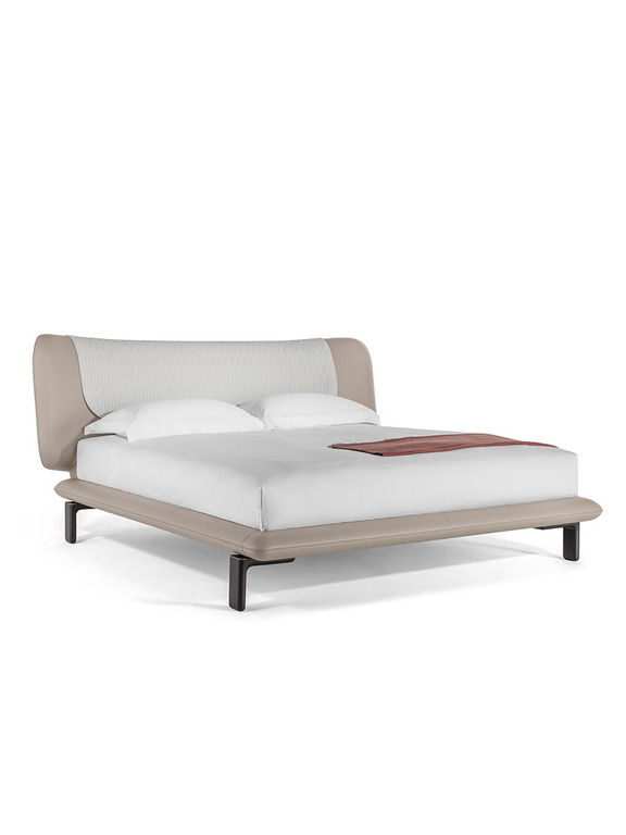DUO Lit design haut de gamme par Poltrona Frau en cuir Pelle Frau® et bois massif, design italien disponible chez D-Style Interior