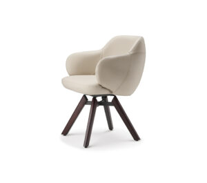 Bombè Chaise design de Cattelan Italia : design enveloppant, pieds bois et assise pivotante au confort raffiné. Disponible chez D-Style Interior.