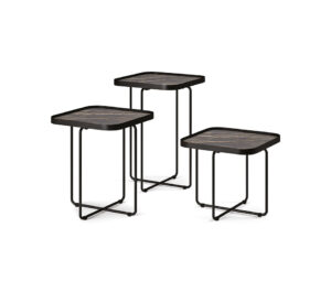 Table basse design haut de gamme Benny Keramik par Cattelan Italia, plateau céramique Marmi carré avec pieds en X, disponible chez D-Style Interior.