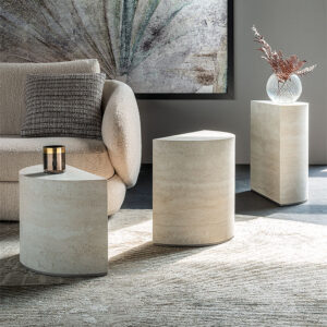 Table basse design haut de gamme Domingo par Cattelan Italia, en céramique Marmi aux lignes sculpturales, disponible chez D-Style Interior.