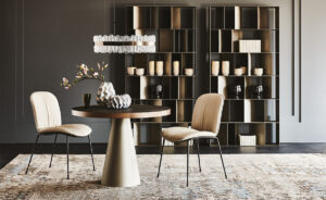 Saturno Keramik Bistrot table de Cattelan Italia incarne la pureté du design italien avec sa base conique et son plateau en céramique Marmi raffiné. Disponible chez D-Style Interior.