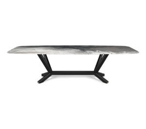 Planer Crystalart de Cattelan Italia, une table design haut de gamme en verre décoratif et acier laqué, alliant élégance, modernité et savoir-faire italien.
