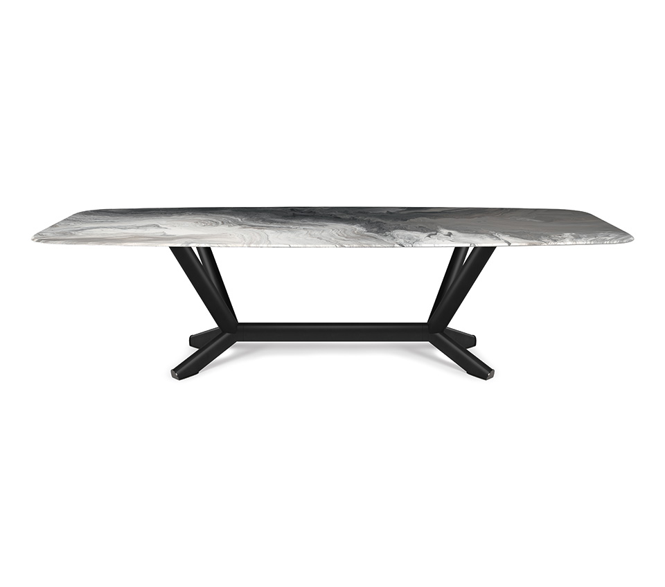 Planer Crystalart de Cattelan Italia, une table design haut de gamme en verre décoratif et acier laqué, alliant élégance, modernité et savoir-faire italien.