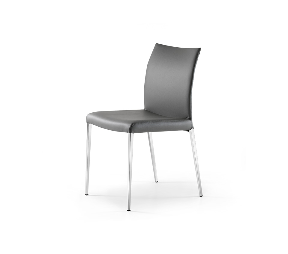 Anna chaise design de Cattelan Italia : design minimaliste et confortable, structure en acier laqué ou chromé, assise rembourrée et finitions personnalisables. Disponible chez D-Style Interior.