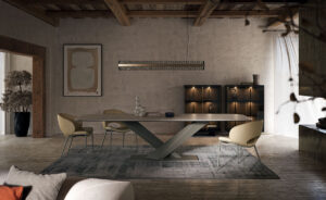Stratos Keramik table de Cattelan Italia, une table design en céramique et acier. Élégance, durabilité et finitions italiennes d’exception. Disponible chez D-Style Interior.