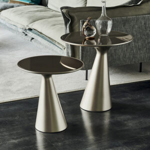 Table basse design haut de gamme Peyote par Cattelan Italia, plateau verre et base polyuréthane, design Piero De Longhi, disponible chez D-Style Interior.